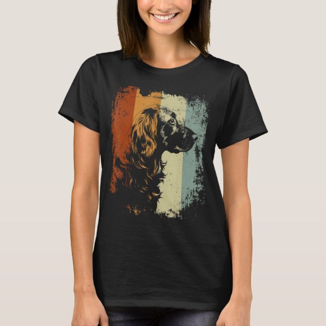 T-shirt Retro Vintage Design English Setter Dog (Devant)