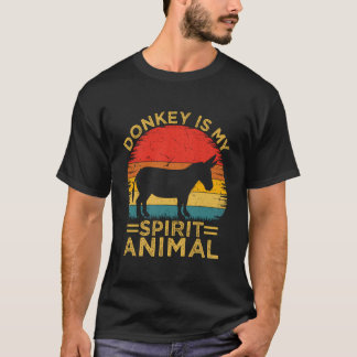 T-shirt Retro Vintage Donkey Est Mon Esprit Animal Donkey 