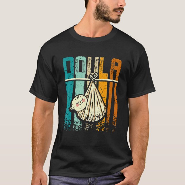 T-shirt Retro Vintage Doula (Devant)