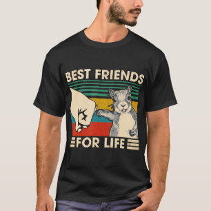 T-shirt Rétro Vintage écureuil meilleur ami pour la premiè