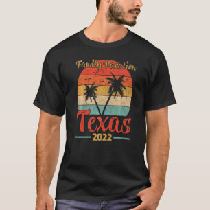 T-shirt Retro Vintage Family Vacation 2022 Palm Tree Texas