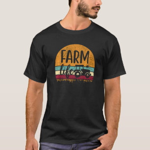 T-shirt Rétro Vintage ferme Tracteur agricole Famille Loin