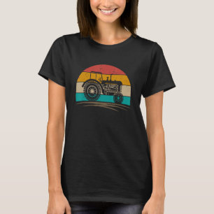 T-shirt Rétro Vintage ferme Tracteur agricole Famille Loin