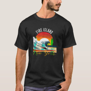 T-shirt Retro Vintage Fire Island Souvenir Vêtements Feu e