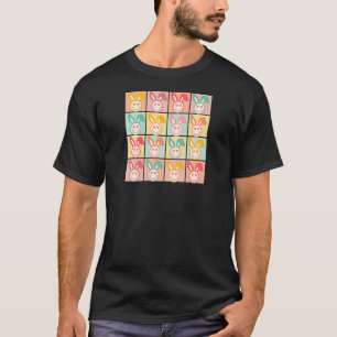 T-shirt Retro Vintage Funny Bunny Face Femmes Enfant & Fil