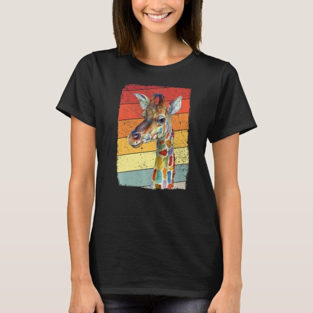 T-shirt Rétro Vintage Girafe Sungefe (Devant)