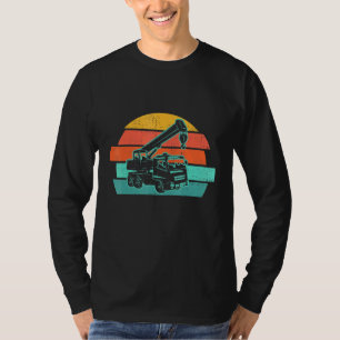 T-shirt Rétro Vintage Grue Truck Grue Opérateur Lift Cran