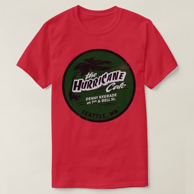 T-shirt Retro Vintage Hurricane Café Seattle (Design devant)