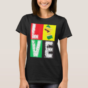 T-shirt RETRO vintage I LOVE GUYANA FLAG MAP POUR GUYANAIS