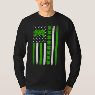 T-shirt Retro Vintage irlandais Usa Drapeau Sport Vidéo Je
