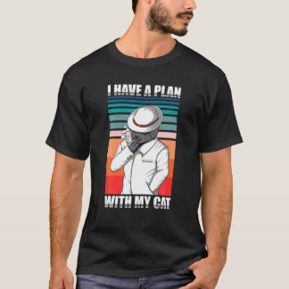 T-shirt Rétro Vintage - J'ai un plan avec mon chat