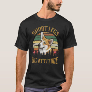T-shirt Retro Vintage Jambes Grandes Attitude Corgi Chien
