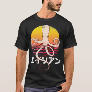 T-shirt Rétro Vintage Japanese Octopus Release the Kraken 