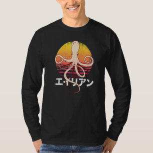 T-shirt Retro Vintage Japonais Octopus Sortie Kraken