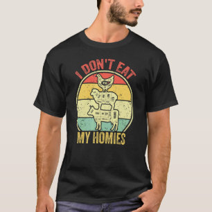 T-shirt Rétro Vintage Je Ne Mange Pas Mes Potes Végétarien