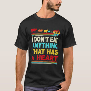 T-shirt Rétro Vintage Je ne mange rien qui a le coeur