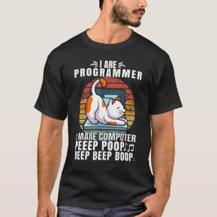 T-shirt Retro Vintage Je suis programmeur Ordinateur Cat B