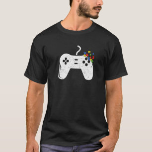 T-shirt Rétro Vintage Jeu Vidéo Cœur Sensibilisation Autis