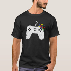 T-shirt Rétro Vintage Jeu Vidéo Cœur Sensibilisation Autis