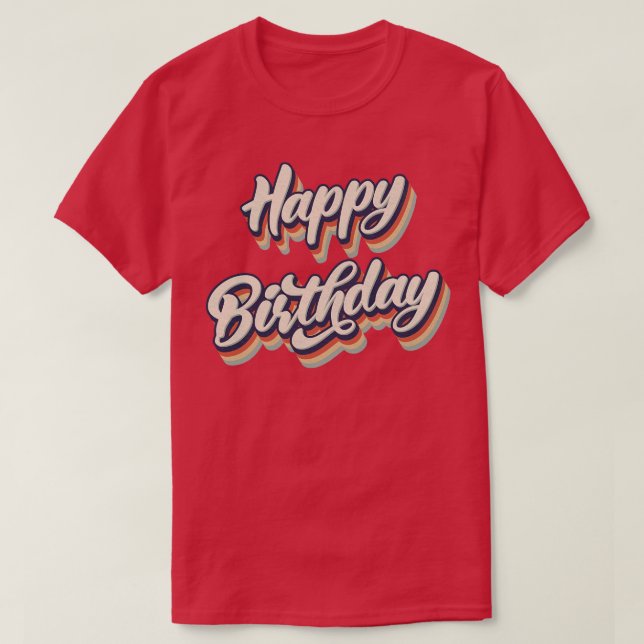 T-shirt Retro Vintage Joyeux anniversaire (Design devant)