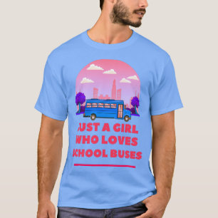 T-shirt Retro Vintage Juste Une Fille Qui Aime Les Bus Sco