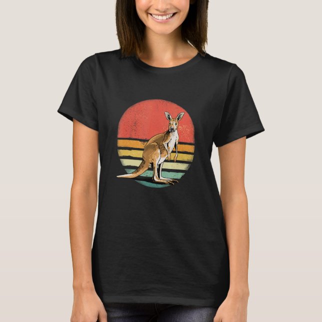 T-shirt Retro Vintage Kangaroo Australia Animal Zookeeper  (Devant)