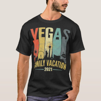 T-shirt Retro Vintage Las Vegas Famille Vacation 2021 