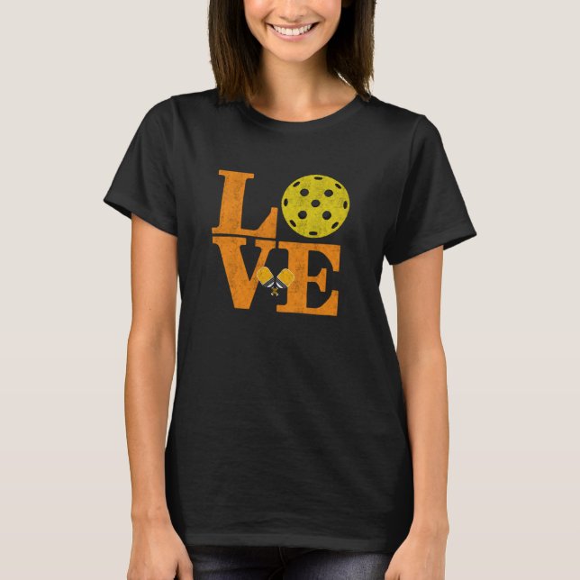 T-shirt Retro Vintage Love Pickleball (Devant)