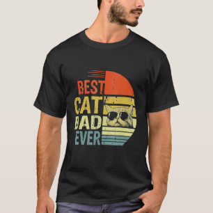 T-shirt Retro Vintage Meilleur Chat Papa Jeu de Fêtes des 