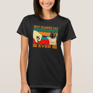 T-shirt Retro Vintage Meilleur Chat Siamois Papa Jamais Fi