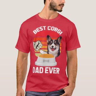 T-shirt Retro Vintage Meilleur Corgi Papa Chien Daddy Prop