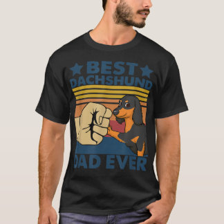 T-shirt Retro Vintage meilleur Dachshund papa jamais aimer