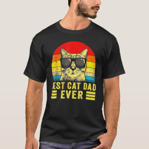 T-shirt Rétro Vintage Meilleur Papa Chat Jamais Bump Fit F
