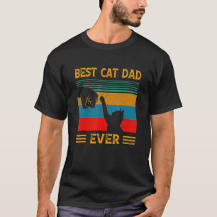 T-shirt Rétro Vintage Meilleur Papa Chat Jamais Fait Bump