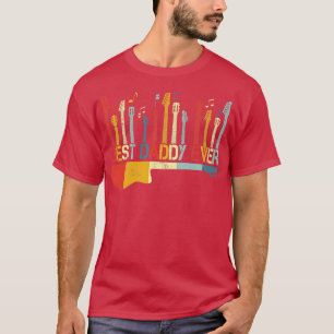 T-shirt Retro Vintage Meilleur papa Ever Guitare Lover Gui