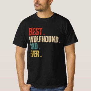 T-shirt Retro vintage Meilleur Wolfhound Papa Jamais grond