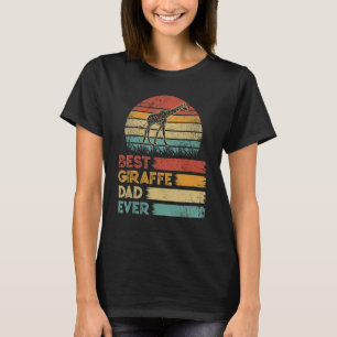 T-shirt Retro Vintage Meilleure Girafe Papa Jamais Chemise