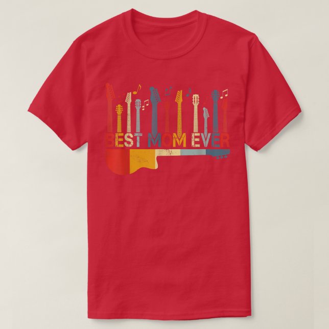 T-shirt Retro Vintage Meilleure Maman Ever Guitariste (Design devant)