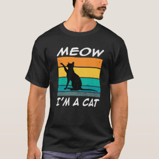 T-shirt Retro Vintage Meow Je suis un chat amusant costume