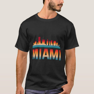 T-shirt Retro Vintage Miami Floride Skyline City Trip Souv