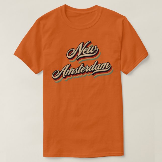 T-shirt Retro Vintage New Amsterdam (Design devant)