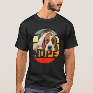 T-shirt Retro Vintage Nope Lazy Beagle Chien Propriétaire