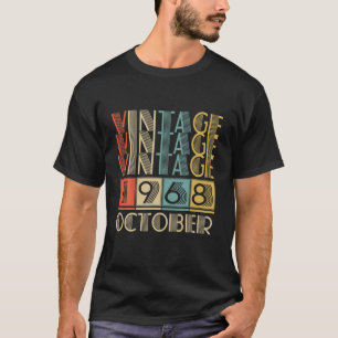 T-shirt Retro Vintage Octobre 1968 53E Anniversaire Cadeau