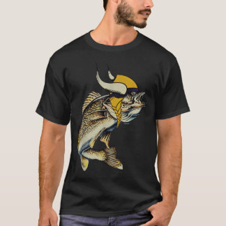 T-shirt Rétro Vintage Pêche au Doré jaune du Minnesota Lac