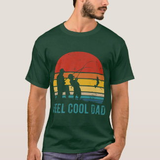 T-shirt Retro Vintage Reel Cool Papa Pêche Papa Papa Papa