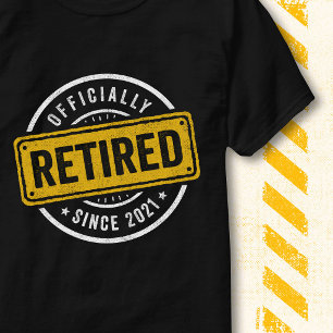 T-shirt Retro Vintage Retraite 2021 Officiellement Retrait