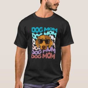 T-shirt Rétro Vintage Retriever Chien Doré Maman Lunettes