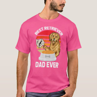 T-shirt Retro Vintage Retriever Papa Chien Daddy Propriéta