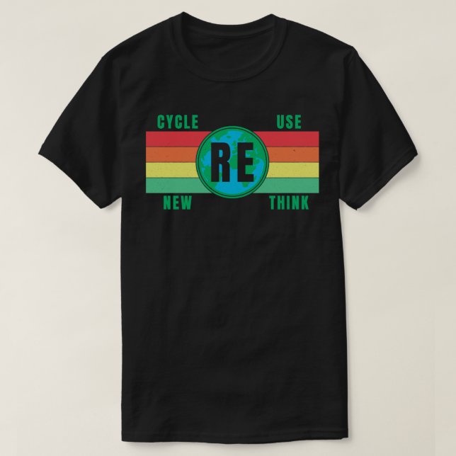 T-shirt Retro vintage Réutiliser Réutiliser Réutiliser Rep (Design devant)