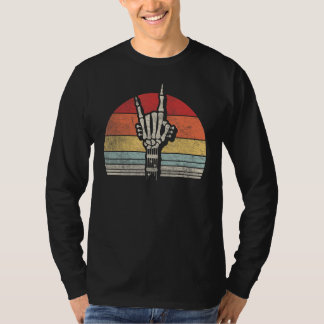 T-shirt Retro Vintage Rock & Roll Concert Skeleton Guitare